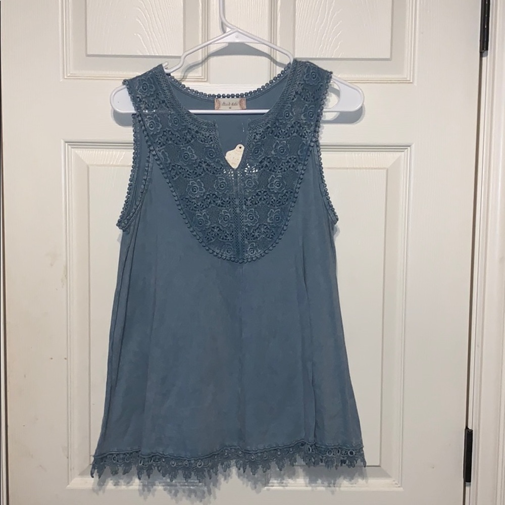 Altard state dusty blue sleeveless top-Medium